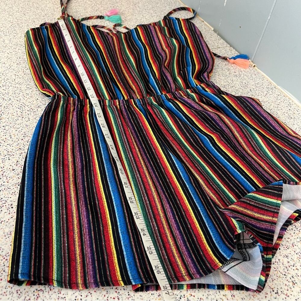 Show Me Your MuMu Rorey Fiesta Multi Stripe Shorts Romper with Tassels Women’s M - Picture 10 of 10